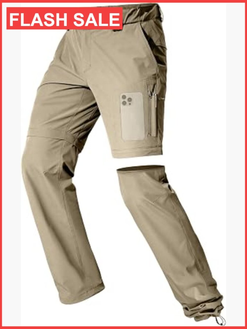 Men's Quick Dry Convertible Hiking Pants Zip Off Fishing Cargo